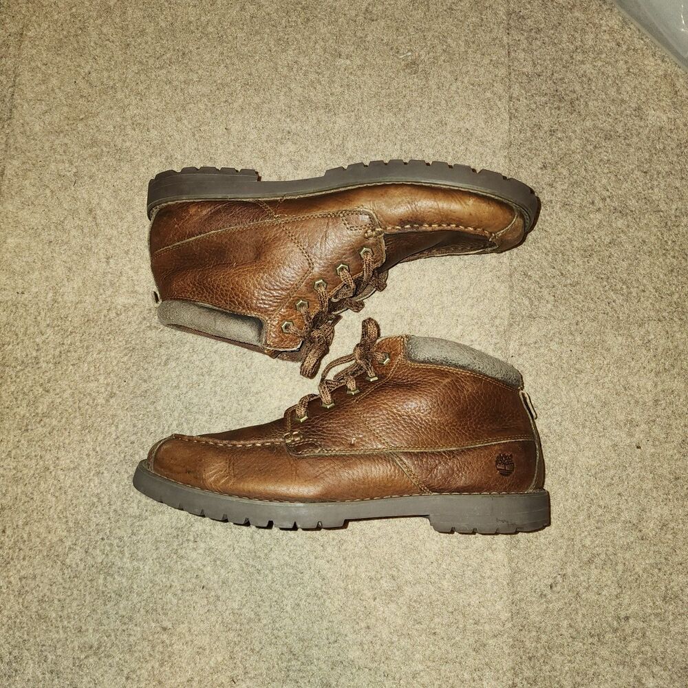 Vintage Timberland Brown Leather moc-toe ankle Chukka Boots | Mens 10